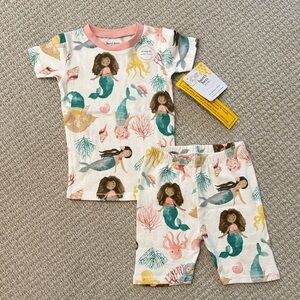 Burt’s Bees Organic Pajamas Sleepwear Set Mermaid Print Girls